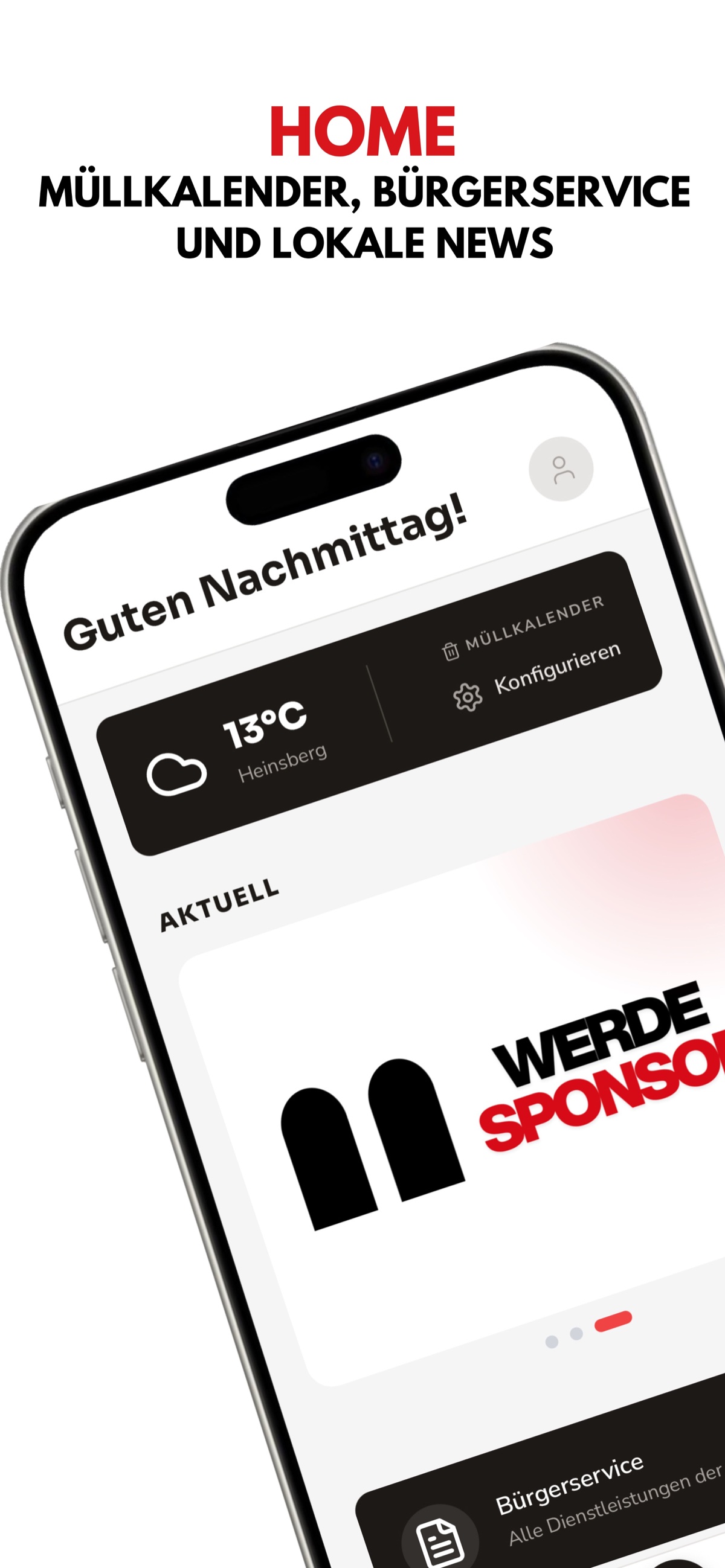 Home: Müllkalender, Bürgerservice, lokale News